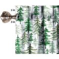 thumbnail image 5 of Green Forest Tree Valance Curtain, Pine Coniferou Trees Forest Watercolor Design Windows Curtain Valance for Kitchen Dining Room Canteens Home Decor, One Panel 54x18in, 5 of 6