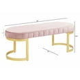 thumbnail image 2 of Morden Fort Upholstered Velvet Ottoman Bench Footrest for Entryway, Bedroom, Living Room 50" L with Metal Leg Blush Pink, 2 of 7