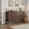 thumbnail image 5 of Freestanding Wooden Closet Storage Dresser Chest  6 Dresser, 52" Wide Drawer with Large Storage Space for Living Room, Bedroom, Entryway, 5 of 7