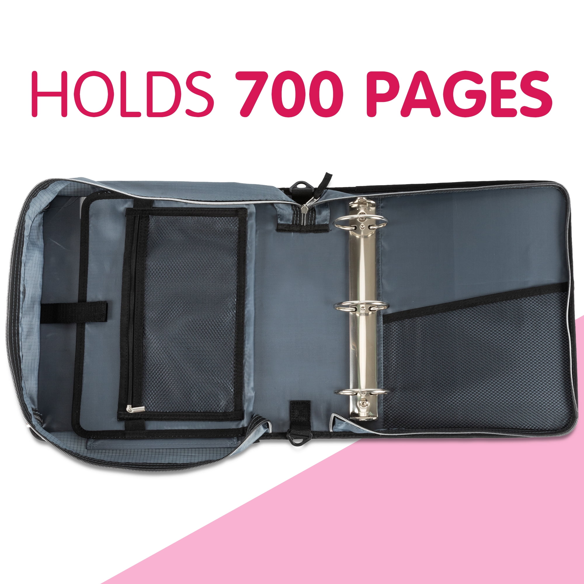 Deli, Zipper Binder, 3 inch 3 Ring 700 Sheet Capacity, Waterproof