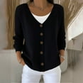 thumbnail image 2 of Breezora Button Front Knitted Cardigan Women Long Sleeve Casual Fall Sweater Top Lightweight Comfortable Soft S Size Black, 2 of 4