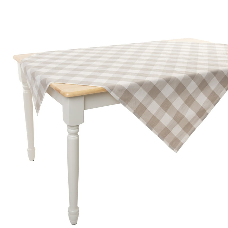 Beige Plaid Table Throw photo 1