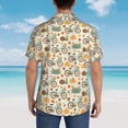 thumbnail image 4 of Sikiie Bicycle And Pumpkins Print Men's Hawaiian Shirt, Summer Beach Button Pocket Short Sleeve T-Shirt,Small, 4 of 7