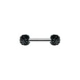 thumbnail image 1 of Pair of Nipple Rings Piercing Barbell w/ Ferido CZ Gem Ends - 9 Colors Available, 1 of 9
