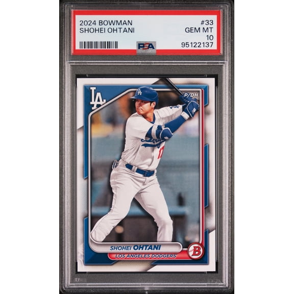 Shohei Ohtani 2024 Bowman Baseball Card #33 Graded PSA 10 Cert #95122137