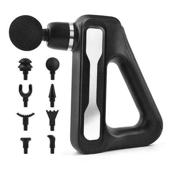 Pistola Masajeadora Muscular Portátil Para Relajación Plateado con negro