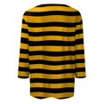 thumbnail image 4 of Striped Shirt Women 3/4 Sleeve Trendy Print T Shirt Casual Crewneck Blouse Fashion Three Quarter Length Sleeve Tops Yellow 5XL, 4 of 5