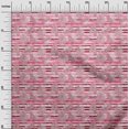 thumbnail image 3 of oneOone Polyester Spandex Pink Fabric Tropical Leaf Craft Projects Decor Fabric Printed By The Yard 56 Inch Wide, 3 of 4