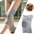 thumbnail image 2 of Adjustable Open Knee Brace Breathable Non- Knee Support with Compression Straps Knee Stabilizer for Running Workout Blue XXL, 2 of 4