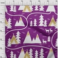 thumbnail image 3 of oneOone Velvet Purple Fabric Mountain Pattern Craft Projects Decor Fabric Printed By The Yard 58 Inch Wide, 3 of 5