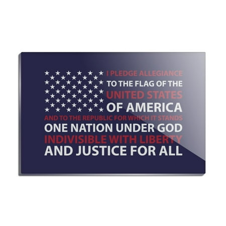 

USA Flag Pledge of Allegiance America Rectangle Acrylic Fridge Refrigerator Magnet