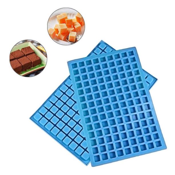 2 uds azul oscuro 126 cavidades SquareSilicone bandeja para cubitos de hielo bandejas para cubitos de hielo silicona fácil liberación de alimentos