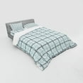 thumbnail image 3 of Ambesonne Blue Bedding Set 3 Pcs, Square Wavy Lines Patterns, Twin, Almond Green Slate Blue, 3 of 3