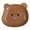 Brown, variant on harmtty Snack Plate Cute Bear Pattern Easy to Clean Stackable Round Edges Multipurpose Plastic Space Saving Fruit Dish Kitchen Tableware,Clear