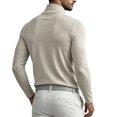 thumbnail image 4 of Vxararl Mens Turtleneck Sweaters Slim Fit Basic Knitted Basic Slim Fit Pullover Sweater Tees Fall and Winter Fashion Warm Sweater Solid Long Sleeve Shirts Sweaters for Men Beige S, 4 of 4