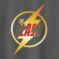 thumbnail image 2 of Junior's The Flash Gold Lightning Emblem  Racerback Tank Top Charcoal X Large, 2 of 4