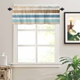 thumbnail image 2 of Abstract Gradient Stripe Valances for Windows Blue Brown Watercolor Rod Pocket Curtain Valance Window Treatment Short Curtains for Kitchen Living Room, 60"x18", 2 of 5