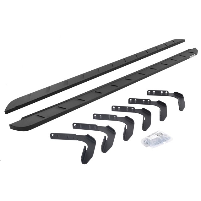 Go Rhino Running Board 63417680SPC RB10 Slim Line; Texturé en Poudre; Noir; Acier Doux; Support de Bascule