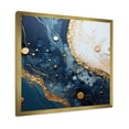 thumbnail image 2 of Designart "Marble Ink Art in Gold and Blue IV" Abstract Framed Wall Art Decor - Modern Gold Abstract Liquid Ink Bedroom Framed Canvas Wall Art, 2 of 6