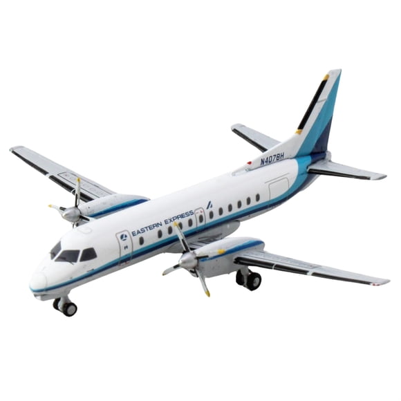 Saab 340B Commercial Aircraft "Eastern Express" (N407BH) White with Blue Stripes 1/400 Diecast Model Airplane by GeminiJets