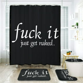 Martine Mall Polyester Material Black and White Shower Curtains Sets