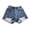 Blue, variant on Kids Denim Shorts Straight Leg Ripped Shorts Girls Summer Shorts Jean Shorts Size 7-8 Years