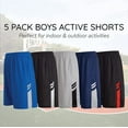 thumbnail image 6 of Essential Elements 5 Pack: Boys Youth Athletic Active Sports Gym Basketball Shorts with Pockets, 6 of 7