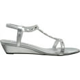 thumbnail image 6 of Touch Ups Womens Jazz Rhinestones Evening Wedge Sandals Silver 10 Medium (B,M), 6 of 8