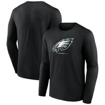 Men's Black Philadelphia Eagles Logo Team Lockup Long Sleeve T-Shirt