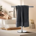 thumbnail image 2 of SharkTRUE T-Shape Bath Hand Towel Stand,Hand Towel Stand Steel Standing Base,Adjustab Rack Heavy Towel Hand With, 2 of 9