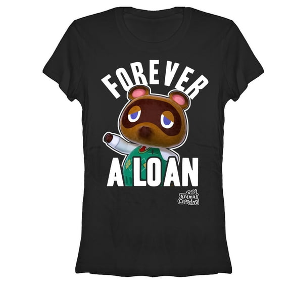 Junior's Nintendo Animal Crossing Forever A Loan  Graphic Tee Black X Large