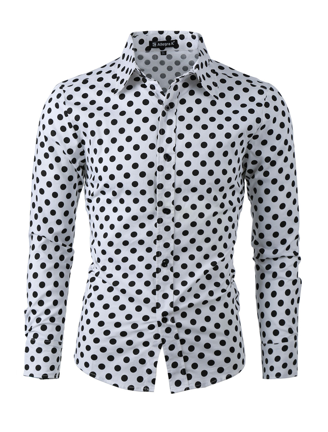 polka dot button up shirt