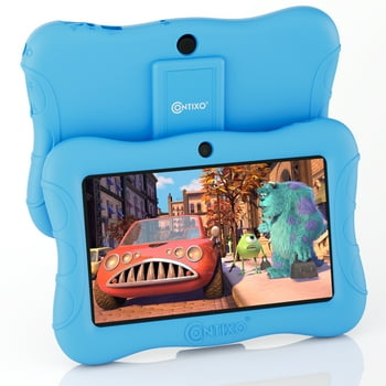 Contixo Kids  with over $150 value of pre-installed Teacher Approved Apps, Android, 7", 32GB Storage, Learning  with Parental Control, Kid-Proof Protective Case, age 3-8, V9-3-32-Blue
