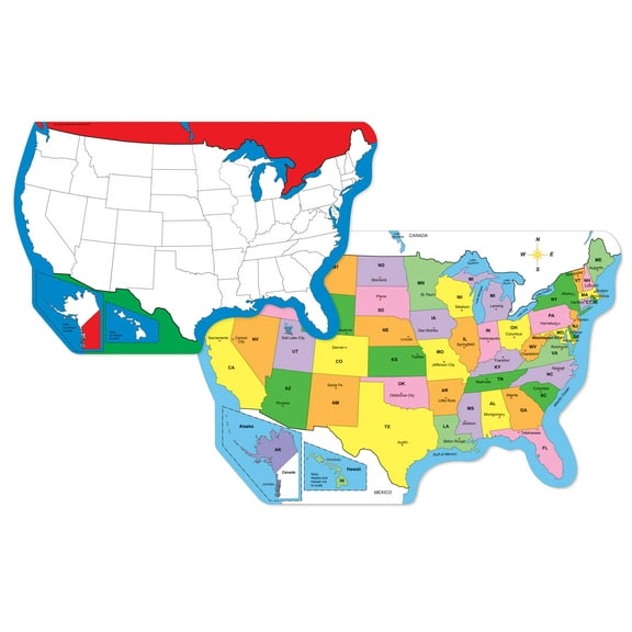 SHAPES ETC. U.S. Practice Map Combo Pack- 9” x 19”