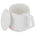 thumbnail image 4 of Taza de cerámica Fashon de 320ml, tazón taza de café con tapa, cuchara, regalo para el hogar y la Oficina, letra blanca, 4 of 8