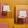 thumbnail image 2 of SAFAVIEH Couture Nellie Mid-Century PP Solid Dining Side Chair, White/Black (Set of 2), 2 of 14