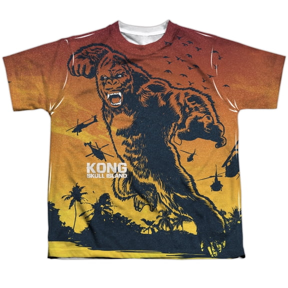 Kong Skull Island In The Jungle (Front/Back Print) Big Boys Youth Sublimated Polyester Shirt