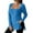 Blue, variant on AherBiu Plus Size Tops for Women Square Neck Long Sleeve Ribble Knitted Side Slit Casual Loose Tunic Shirt Blouse