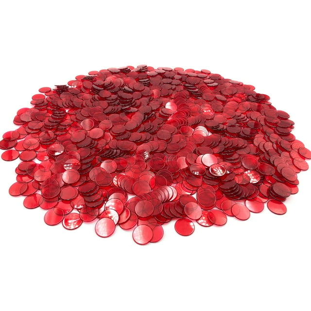 Yh Poker Yuanhe 1000 Piezas Fichas De Bingo Transparentes De 3/4 Pulgada-Rojo