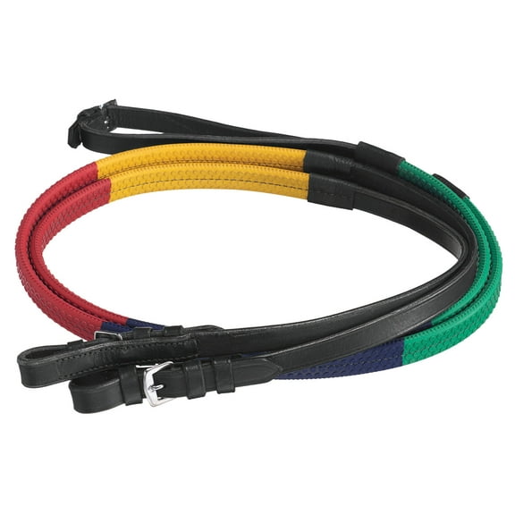 Jt International 54" Rubber Grip Schooling Reins, Black