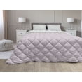 thumbnail image 1 of Eggplant Down Alternative Comforter, Sea Ocean Wave Inspired Zig Zag Image in Purple Tones Art Print, Microfiber Quilt for All Season, 5 Sizes, Pale Pink Purple, by Ambesonne, 1 of 3