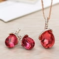 thumbnail image 2 of Fino Collar Y Aretes Con Rubí Y Swarovski Oro Rosa 18k Lam rojo Unitalla, 2 of 3