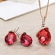 thumbnail image 2 of Fino Collar Y Aretes Con Rubí Y Swarovski Oro Rosa 18k Lam rojo Unitalla, 2 of 3
