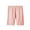 Pink, variant on Women Thermal Shorts Elastic Waist Solid Color Knee Length Warm Base Layer