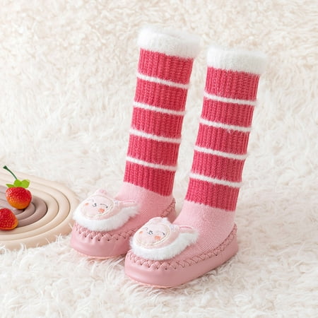 

TOWED22 Baby Sneaker Children Toddler Shoes Autumn And Winter Boys And Girls Cute And Comfortable Long Sock Shoes Flat Bottoms Red