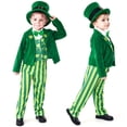 thumbnail image 4 of Alaiyaky 8 Pcs St. Patrick's Day Leprechaun Costume St. Patrick's Day Outfit with Jacket Pants Hat Bow Tie Shamrock Necklaces Glassesfor Irish Cosplay, 4 of 7
