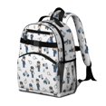 thumbnail image 2 of Police and Officer White Pattern Backpack for School, Cute School Bag with Adjustable Shoulder Straps and Padded Back, 15.25"x11.5"x5.25", 2 of 5