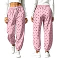 thumbnail image 5 of Njagoc3 Womens Polka Dots Harem Pants Baggy Trendy Casual Elastic High Waist Wide Leg Balloon Lounge Pants, 5 of 6