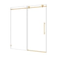 thumbnail image 2 of JERFIT Brushed Gold Frameless Sliding Shower Door with Soft Close, 304 Stainless Steel Pulleys, Nano Easy-Clean & Anti-Explosion Film for Bathroom, 2 of 7