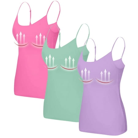 Alitao Camisole Tops Workout Tops Women s Summer Tops 2025 Tank Top Yoga Gym Sleeveless Camisole Plus Size Underwear With Chest Pad S 6XL Cotton Shirts Summer Tops Mint Green M